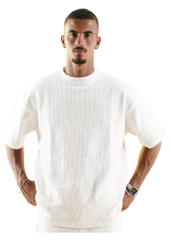 WHITE TEXTURED TEE