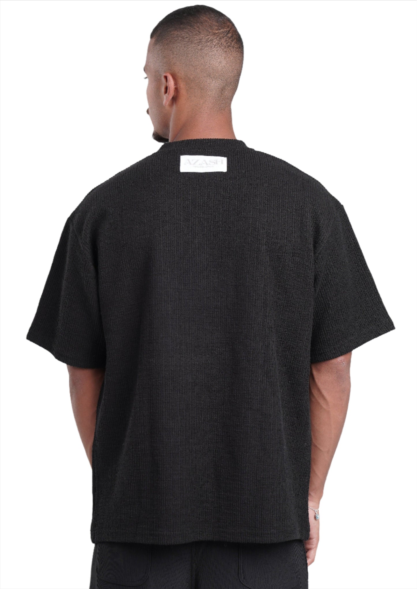 BLACK TEXTURED TEE